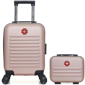 LOT DE 2 - Valises cabine XXS et vanity WIL - rose - SWISS KOPPER pas cher