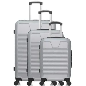 Set de 3 valises - WAVE PARIS - SELENGA - 4 roues - Gris pas cher