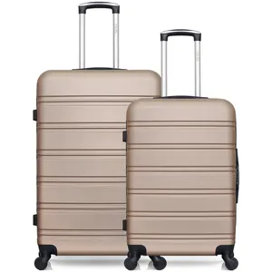 Lot de 2 valises - HERO - RENOSO - Grand format - 4 roues - Beige pas cher