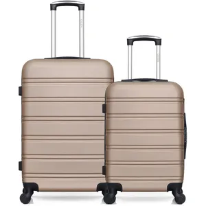 Lot de 2 valises - HERO - RENOSO - Weekend et cabine - 4 roues - Beige pas cher