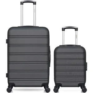 Lot de 2 valises - HERO - RENOSO - Rigide - 4 roues - Gris foncé pas cher