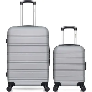 Lot de 2 valises - HERO - RENOSO - Weekend et cabine - 4 roues - Gris pas cher