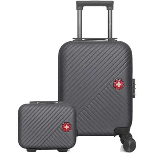 SWISS KOPPER - Lot de 2 - Valise cabine XXS et vanity SPIEZ - gris pas cher