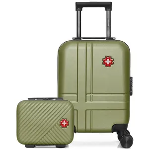 LOT DE 2 - Valise Cabine XXS et Vanity USTER - vert - SWISS KOPPER pas cher