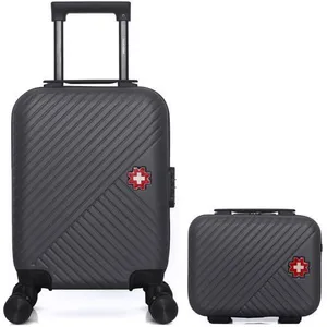 Lot de 2 - Valise cabine XXS et vanity SPIEZ - NOIR - SWISS KOPPER pas cher