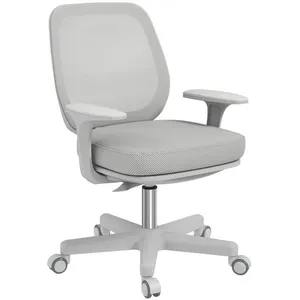 VINSETTO Chaise de bureau ergonomique hauteur réglable pivotante 360° revêtement maille gris pas cher