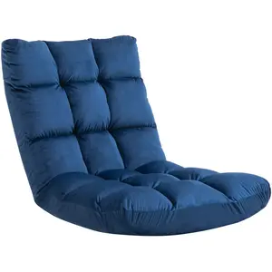 Fauteuil Convertible HOMCOM - Bleu - Dossier Inclinable Multipositions...