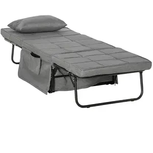 Comparateur de prix : HOMCOM - fauteuil lit convertible - Acier - 188x75x38cm - Gris