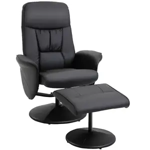 Comparateur de prix : HOMCOM - Fauteuil de Relaxation - PU - 76x81x101cm - Noir