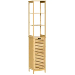 Meuble colonne de salle de bain - KLEANKIN - Bambou et MDF - 3 étagère... pas cher