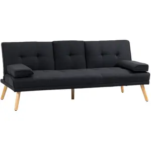 HOMCOM - canapé convertible - Tissus - 181x77x78cm - Gris pas cher