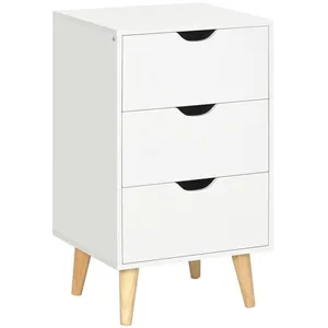HOMCOM - Commode - Panneaux de particules - 40x35x68.5cm - Blanc pas cher