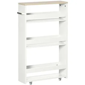 Kleankin Meuble colonne salle de bain à roulettes 3 niveaux pas cher