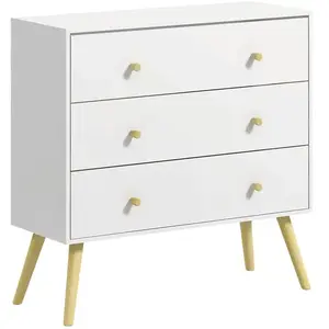 HOMCOM - Commode - Panneaux de particules - 80x30x80cm - Blanc pas cher