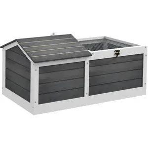PawHut Enclos pour tortue - parc pou 86x54x43cm Gris pas cher