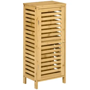 Meuble bas de salle de bain - KLEANKIN - étagère réglable - bois de ba... pas cher