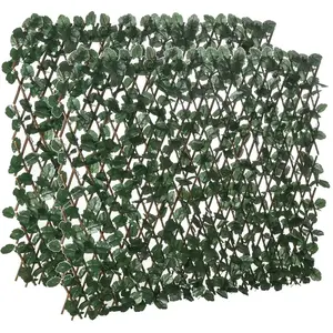 Comparateur de prix : Clôture Artificielle Extensible en Treillis avec Feuilles de Lierre Synthétiques - Outsunny