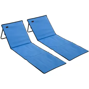 Outsunny - tapis de plage - Tissu Oxford - 142x51x40cm - Bleu pas cher
