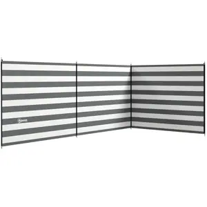 Outsunny Camping Windscherm - Polyester - 540x150cm - Grijs pas cher