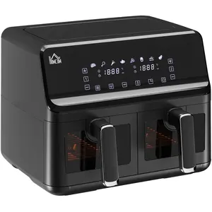 HOMCOM - Friteuse à air - Air Fryer - Acier - 38.5x38x30.5cm - Noir pas cher