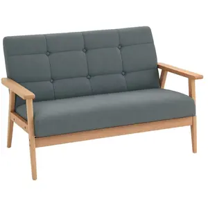 Canapé 2 places - HOMCOM - style scandinave - accoudoirs - pieds en bois - 115x66,5x73cm - gris pas cher
