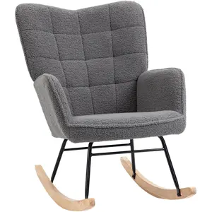 Comparateur de prix : Fauteuil à bascule - HOMCOM - revêtement en imitation cachemire - stru...