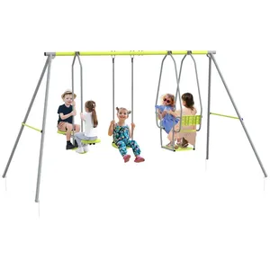 Comparateur de prix : Outsunny - Balançoire pour enfants - Métal - 283x156x180cm - Vert