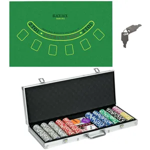 SPORTNOW Mallette pro de poker verrouillable coffret pro poker 500 jet...