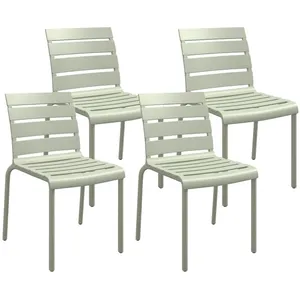 Outsunny - Ensemble de chaises de jardin - PP - 42x54x78cm - Vert pas cher