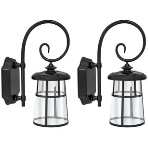 Comparateur de prix : Lot de 2 lampes solaires extérieur - Outsunny - LED lumière - 6000K bl...