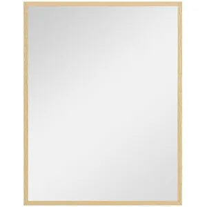 Miroir mural HOMCOM rectangulaire 90 x 70 cm, cadre en bois, idéal pou... pas cher