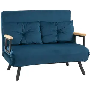 Canapé convertible HOMCOM 2 places avec dossier réglable à 5 niveaux e... pas cher