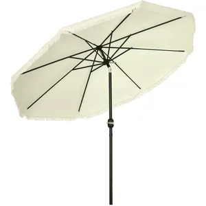 Comparateur de prix : Parasol inclinable rond - Outsunny - Ø 268 cm - avec franges - tissu p...