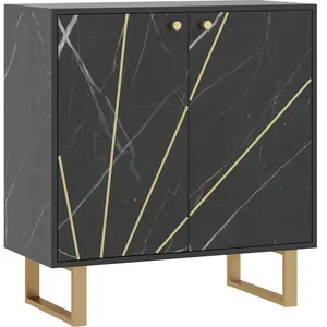 Buffet de rangement - HOMCOM - avec 2 portes et étagère réglable - pie... pas cher