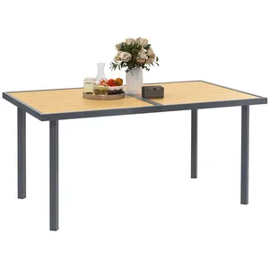 Table à manger de jardin - Outsunny - pour 6 personnes - avec plateau ... pas cher