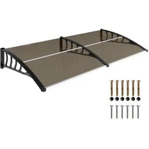 Outsunny-deurluifel-polycarbonaat-200x96x27cm-bruin pas cher