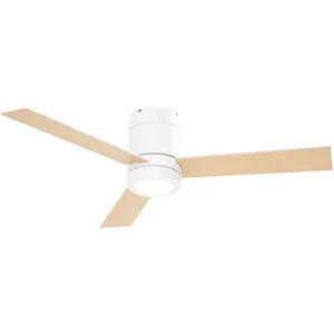 HOMCOM Ventilateur de plafond LED - 3 pales, 3 vitesses, timer - téléc... pas cher