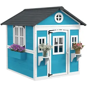 Cabane enfant extérieur - Outsunny - avec porte fenêtres et jardinière... pas cher