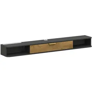 Meuble TV suspendu - HOMCOM - compartiments ouverts, porte rabattable ... pas cher