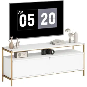 Meuble TV - HOMCOM - pour téléviseur jusquà 55 pouces - 2 portes rabat... pas cher