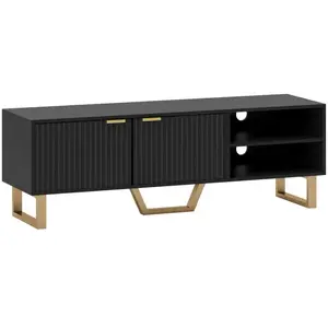 Meuble TV - HOMCOM- pour téléviseur jusqu'à 70 pouces - placard à 2 po... pas cher