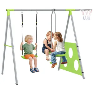 Portique balancoire enfant 4 en 1 - AIYAPLAY - sièges et face à face, ... pas cher