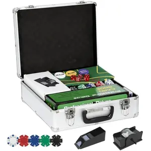 SPORTNOW Pokerfiches Set - ABS, PS - 38x37x15cm - Zilver pas cher