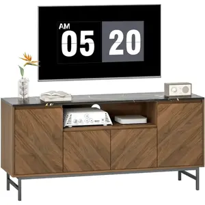 Meuble TV - HOMCOM - jusquà 65 pouces - compartiment ouvert portes éta... pas cher