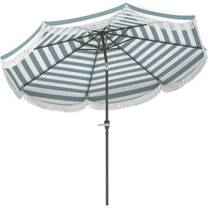 Comparateur de prix : Outsunny-Patioparasol-Polyester-269x269x238cm-Blauw en wit