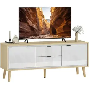 HOMCOM TV-meubel - Spaanplaat - 120x35x50cm - Wit pas cher