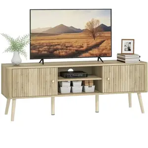 Meuble TV - HOMCOM - jusquà 65 pouces - 2 portes 2 compartiments ouver... pas cher