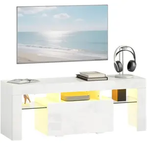 HOMCOM-TV-meubel-MDF-120x34x45cm-Wit pas cher