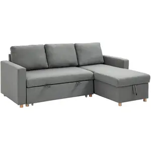 HOMCOM - Canapé dangle - Tissu aspect lin - 211.5x146x85cm - Gris pas cher