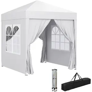 Tonnelle de jardin extérieure - tonnelle pliante pop-up - Outsunny - hauteur réglable - Anti-UV - cadre en acier - 2 x 2 m - blancVendu parcdiscount